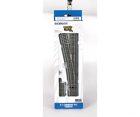 Bachmann 44132 Decoder-Equipped Nickel Silver Turnout - E-Z Track(R) -- #5 Left Hand Track &