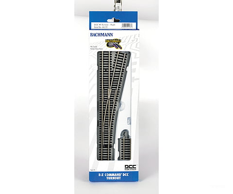 Bachmann 44133 Decoder-Equipped Nickel Silver Turnout - E-Z Track(R) -- #5 Right Hand Track &