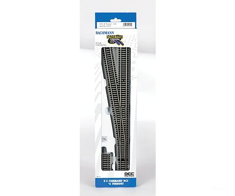 Bachmann 44135 Decoder-Equipped Nickel-Silver Turnout - E-Z Track(R) -- #6 Left Hand Track &