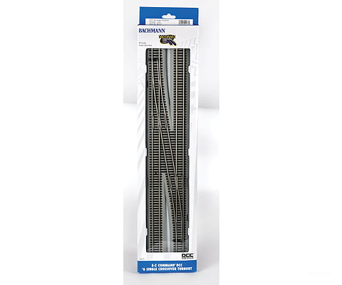 Bachmann 44137 Decoder-Equipped Nickel-Silver Turnout - E-Z Track(R) -- Single-Crossover #6 Left
