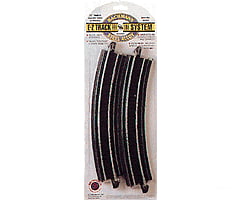 Bachmann 44403 Curved Track W/Steel Rail & Black Roadbed - E-Z Track(R) -- 22 Radius Pkg(4) Turnouts