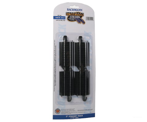 Bachmann 44412 Straight Track W/Steel Rail & Black Roadbed - E-Z Track(R) -- 3 Pkg(4) Turnouts