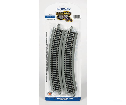 Bachmann 44501 Curved Track W/ Nickel Silver Rail & Gray Roadbed - E-Z Track(R) -- 18 45.7Cm Radius