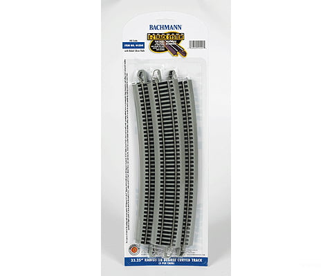 Bachmann 44504 Curved Track W/ Nickel Silver Rail & Gray Roadbed - E-Z Track(R) -- 33-1/4 Radius