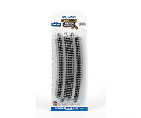 Bachmann 44506 Curved Track W/Nickel Silver Rail & Gray Roadbed - E-Z Track(R) -- 28 Radius Pkg(5)