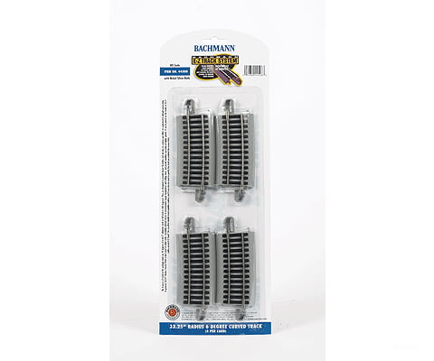 Bachmann 44508 Curved Track W/ Nickel Silver Rail & Gray Roadbed - E-Z Track(R) -- 33-1/4 Radius