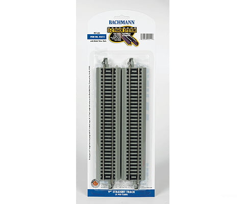 Bachmann 44511 Straight Track W/Nickel Silver Rail & Gray Roadbed - E-Z Track(R) -- 9 22.9Cm Pkg(4)