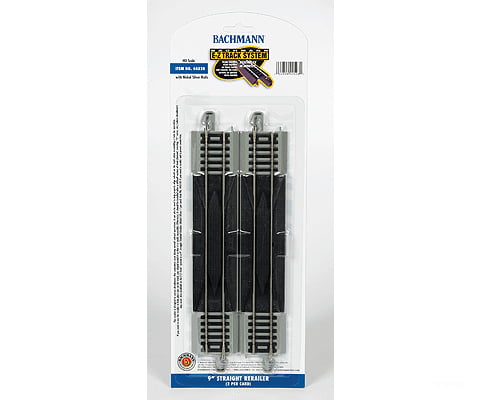 Bachmann 44528 Straight Track W/Nickel Silver Rail & Gray Roadbed - E-Z Track(R) -- 9 Rerailer
