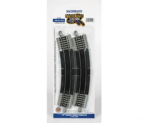 Bachmann 44529 E-Z Track(R) W/Nickel Silver Rail & Gray Roadbed -- 18 Radius Rerailer Pkg(2) Track