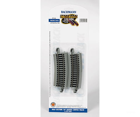 Bachmann 44531 Curved Track W/ Nickel Silver Rail & Gray Roadbed - E-Z Track(R) -- 1/2 18 Radius