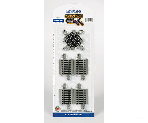Bachmann 44541 Crossing W/Nickel Silver Rail & Gray Roadbed - E-Z Track(R) -- 90-Degree Track