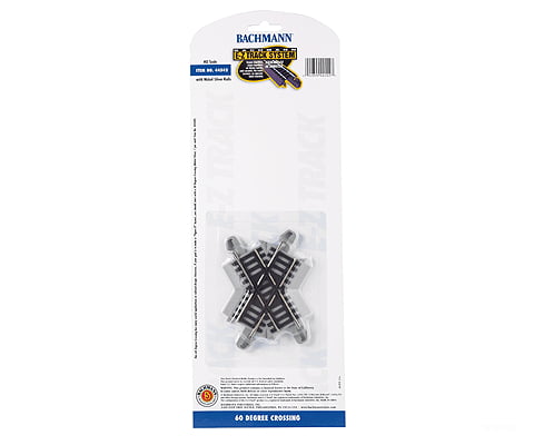 Bachmann 44542 Crossing W/Nickel Silver Rail & Gray Roadbed - E-Z Track(R) -- 60-Degree Track