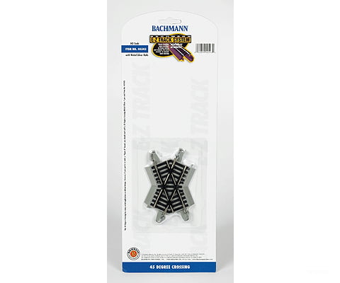 Bachmann 44543 Crossing W/Nickel Silver Rail & Gray Roadbed - E-Z Track(R) -- 45-Degree Track