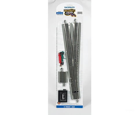 Bachmann 44560 Turnout W/Nickel Silver Rail & Gray Roadbed - E-Z Track(R) -- #6 Right Track Turnouts