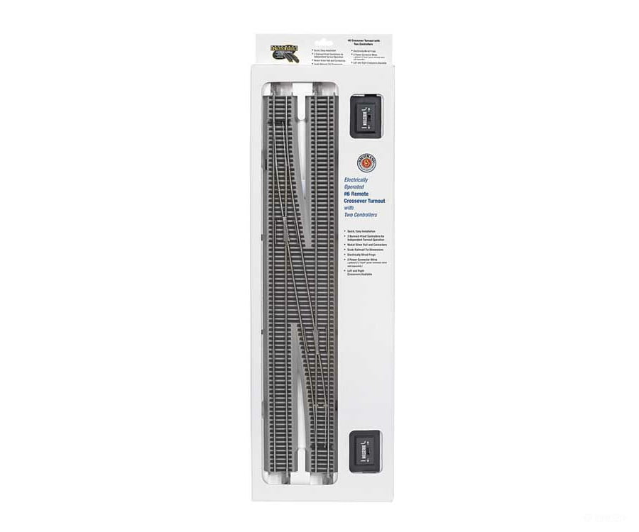 Bachmann 44575 E-Z Track(R) W/Nickel Silver Rail & Gray Roadbed -- #6 Left Hand Remote Crossover