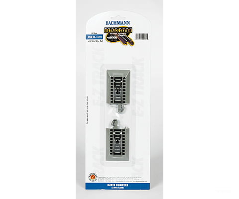 Bachmann 44591 Hayes Wheel Stop W/Nickel Silver Rail & Gray Roadbed - E-Z Track(R) -- Pkg(2) Track