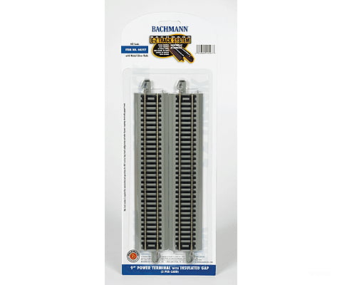 Bachmann 44597 Straight Track W/Nickel Silver Rail & Gray Roadbed - E-Z Track(R) -- 9 Terminal
