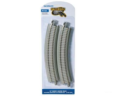 Bachmann 44701 Curved Track With Nickel Silver Rail Gray Roadbed Concrete Ties - E-Z -- 18 45.7Cm
