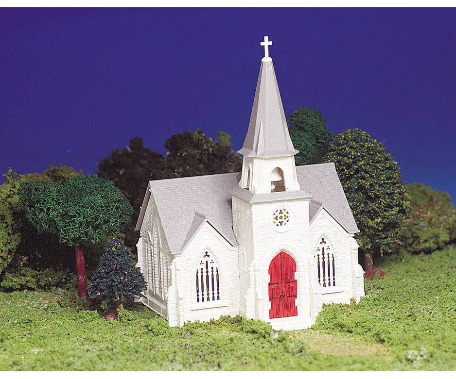 Bachmann 45192 Plasticville U.s.a. - Classic Kit -- Cathedral 5 X 4-1/2 6-1/2 12.7 11.4 16.5Cm