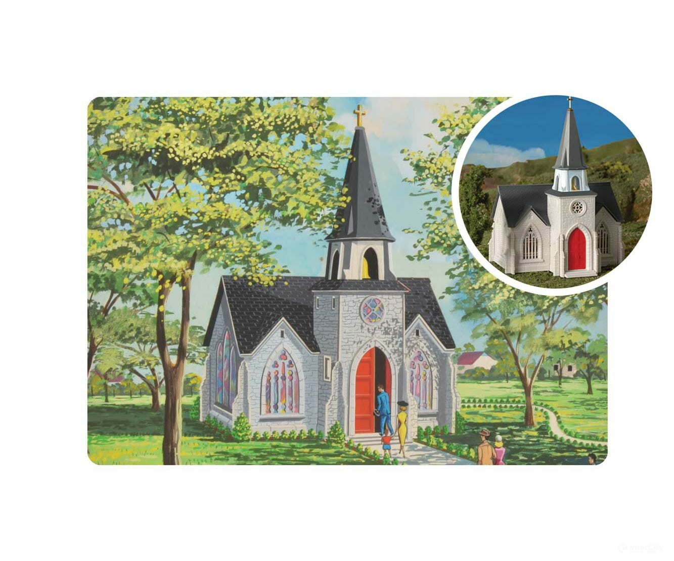 Bachmann 45195 75Th Anniversary Cathedral - Plasticville U.s.a.(R) -- Kit Packaging Structures
