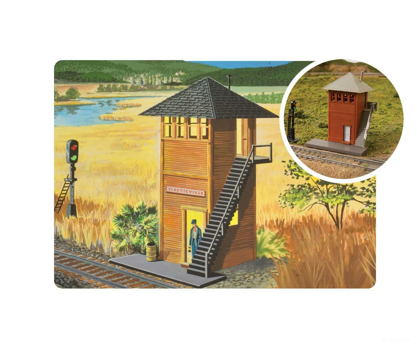 Bachmann 45197 75Th Anniversary Switch Tower - Plasticville U.s.a.(R) -- Kit Packaging Structures