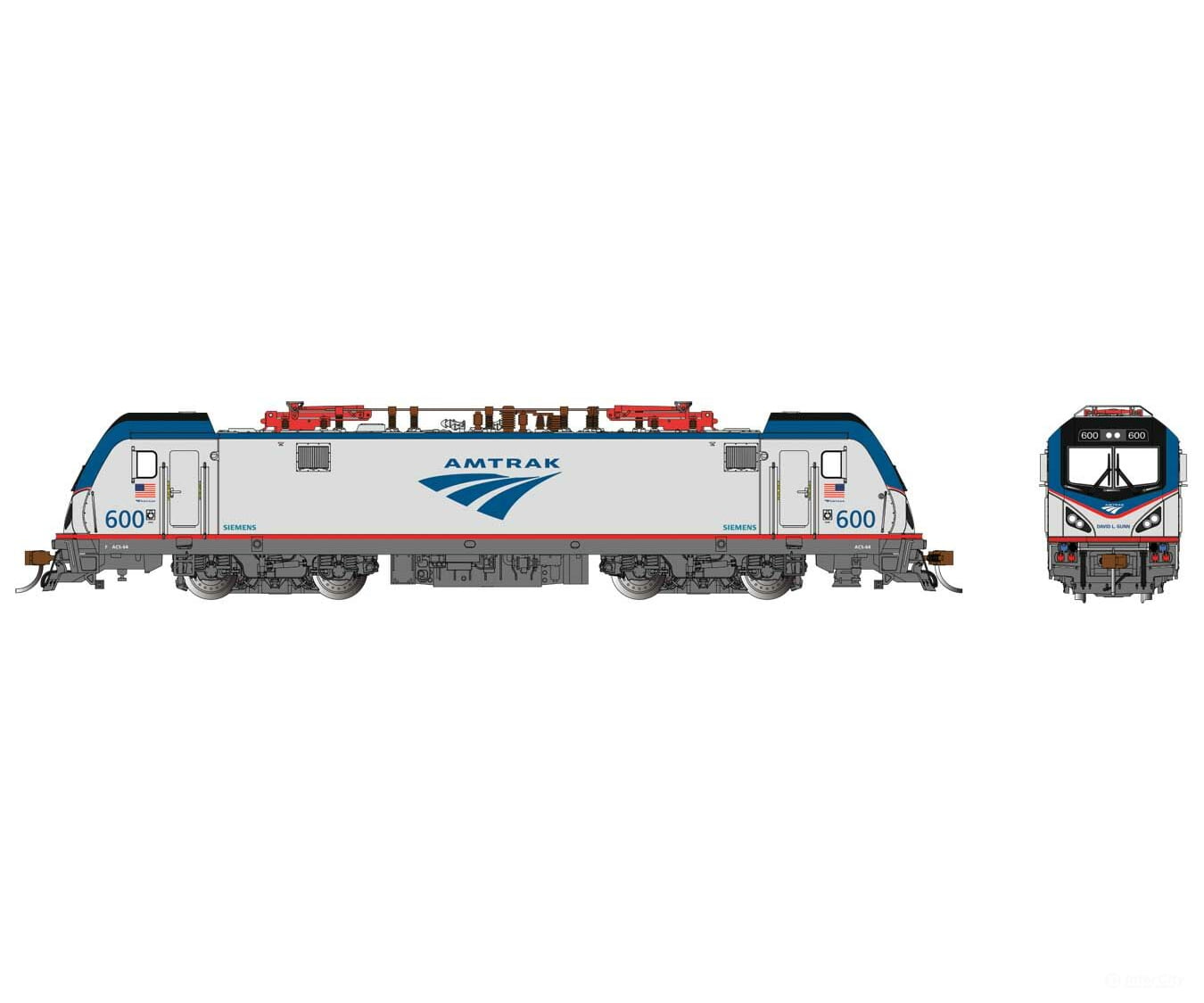 Bachmann 67410 Siemens Acs-64 Electric - Dcc And Wowsound(R) -- Amtrak #600 David L. Gunn (Silver