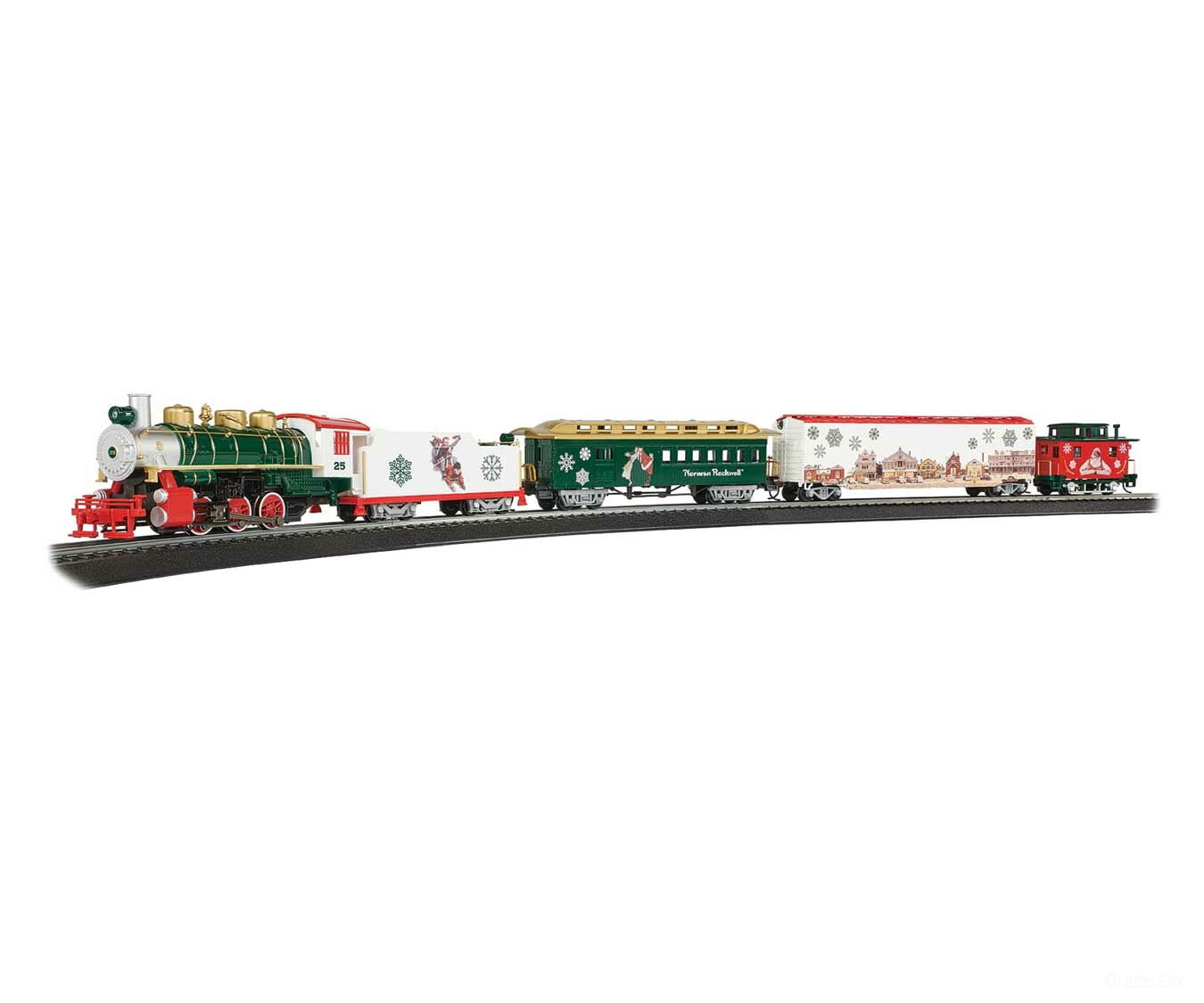 Bachmann 774 Norman Rockwell Christmas Express -- 0-6-0 3 Cars 47 X 38 E-Z Track Oval Power Pack