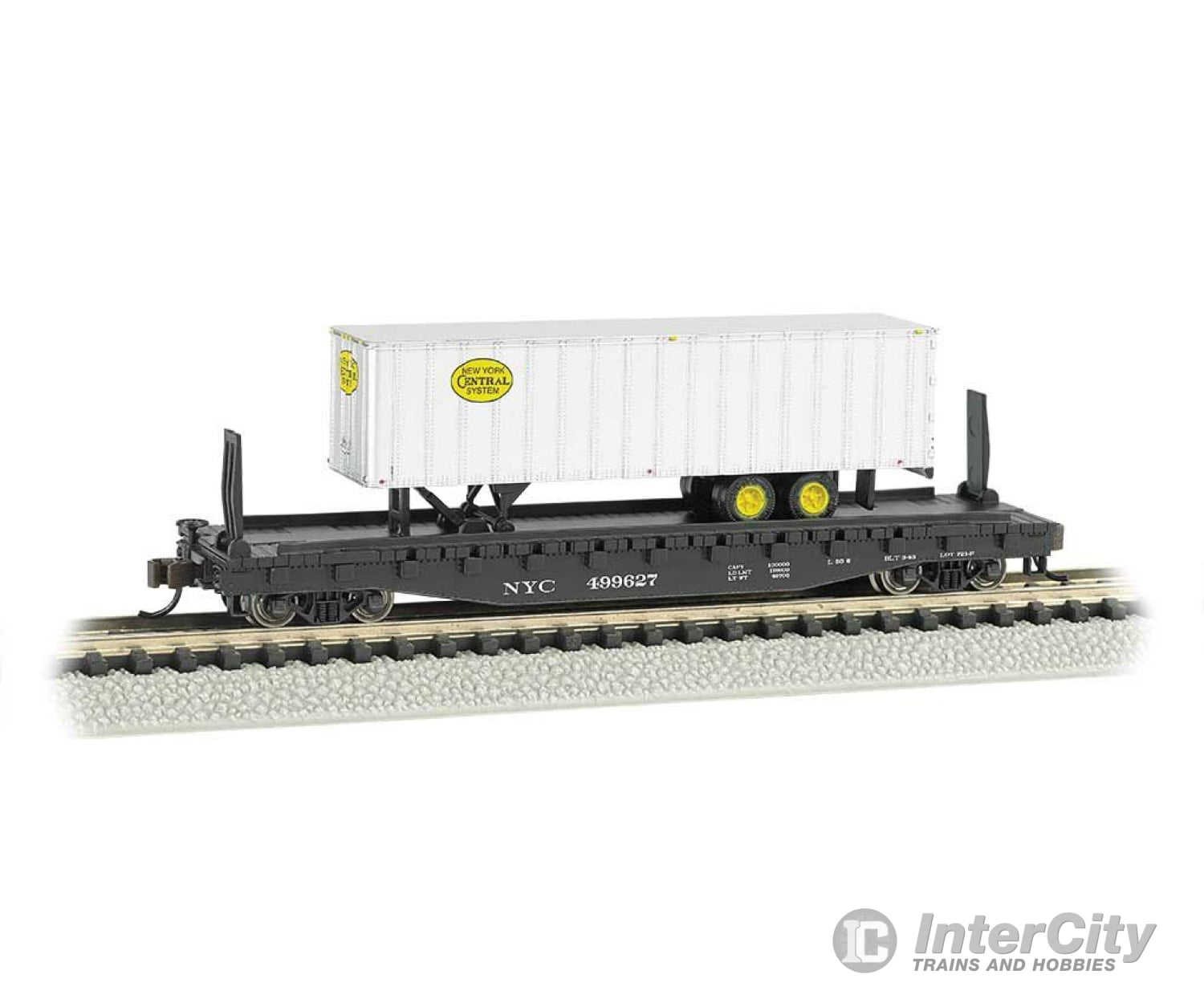 Bachmann N 16753 526 Flatcar With 35 Trailer - Ready To Run Silver Series(R) -- New York Central