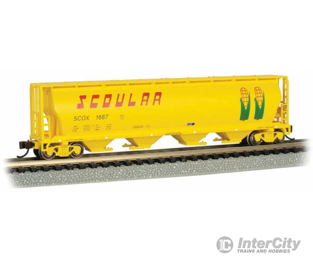 Bachmann N 19160 Canadian Cylindrical 4-Bay Grain Hopper - Ready To Run Silver Series(R) Scoular