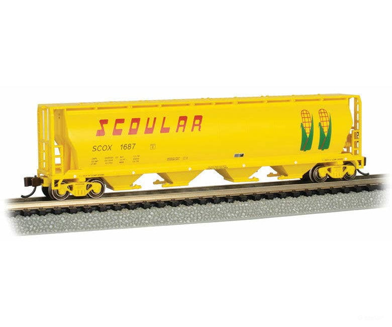 Bachmann N 19160 Canadian Cylindrical 4-Bay Grain Hopper - Ready To Run Silver Series(R) Scoular