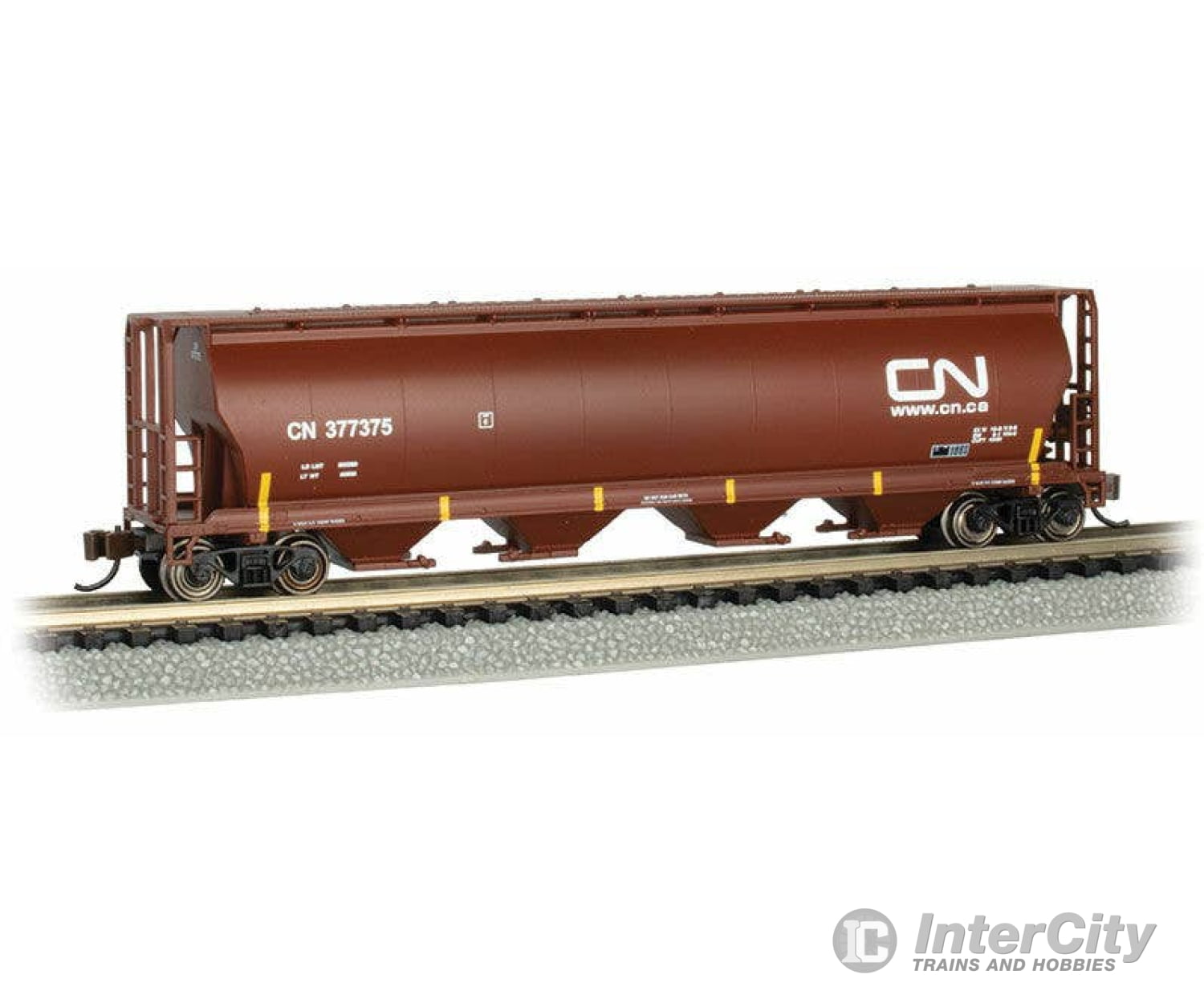 Bachmann N 19161 Canadian Cylindrical 4-Bay Grain Hopper - Silver Series National #377375 (Boxcar