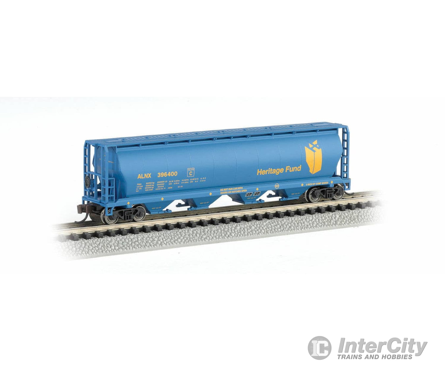 Bachmann N 19189 Canadian Cylindrical 4-Bay Grain Hopper - Silver Series Alberta Heritage Fund Alnx