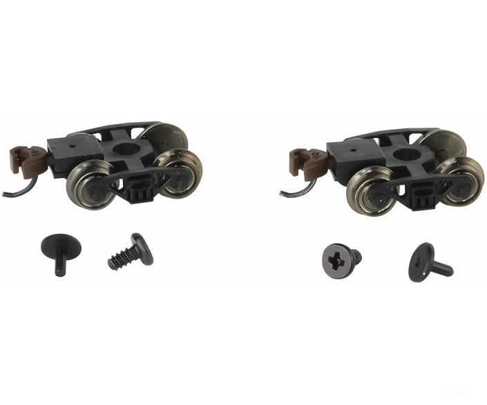 Bachmann 42537 Roller-Bearing Freight Trucks With Wheels And E-Z Mate(R) Knuckle Couplers -- 1 Pair