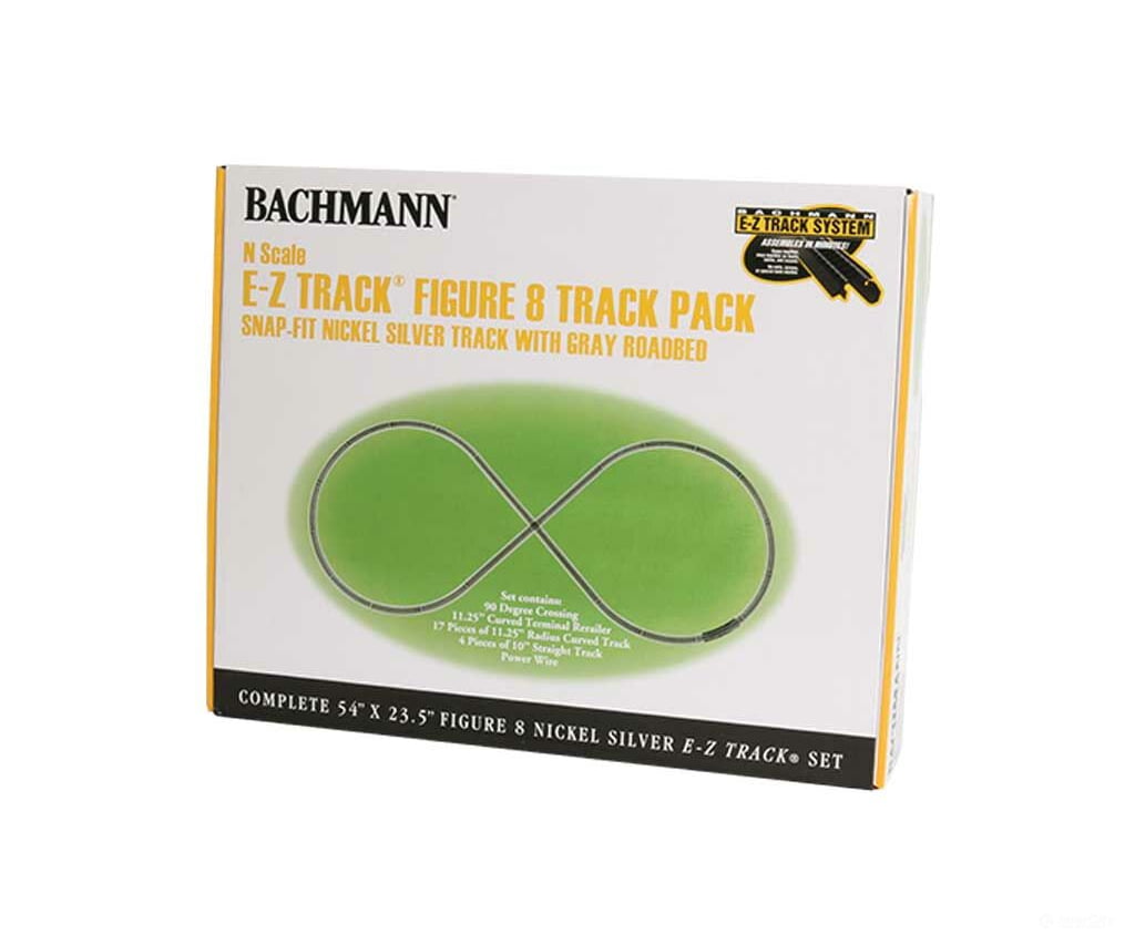 Bachmann 44878 Figure-8 Track Pack - E-Z Track(R) -- 54 X 23-1/2 137.2 59.7Cm Set-Up Area & Turnouts