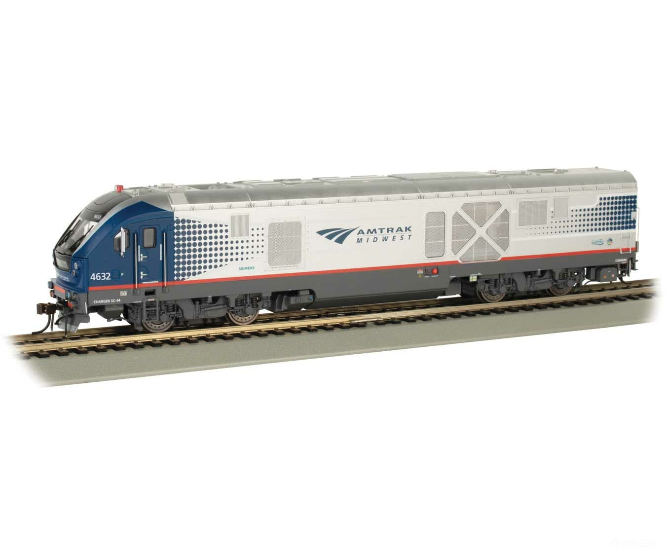 Bachmann 67952 Siemens Sc-44 Charger - Sound And Dcc -- Amtrak #4632 (Midwest; Silver Blue Red)