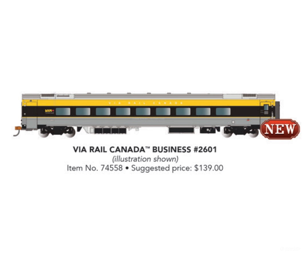 Bachmann 74558 Siemens Venture Coach - Via Version Ready To Run - - Rail Canada #2800 (Gray Black