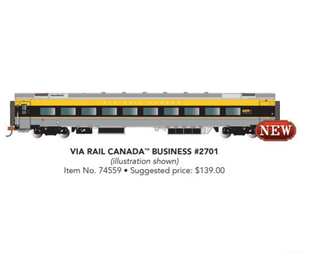 Bachmann 74559 Siemens Venture Coach - Via Version Ready To Run - - Rail Canada #2800 (Gray Black