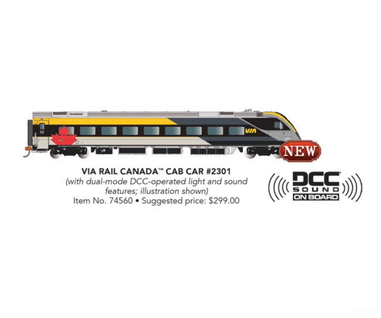Bachmann 74560 Siemens Venture Cab Car - Via Version Ready To Run Sound And Dcc Lights - - Rail