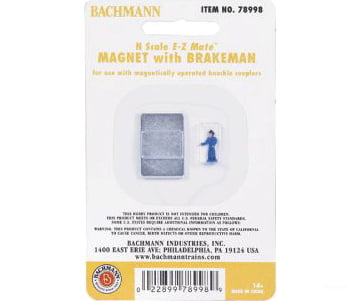 Bachmann 78998 Uncoupling Magnet For Knuckle Couplers -- With Brakeman Figure & Trucks