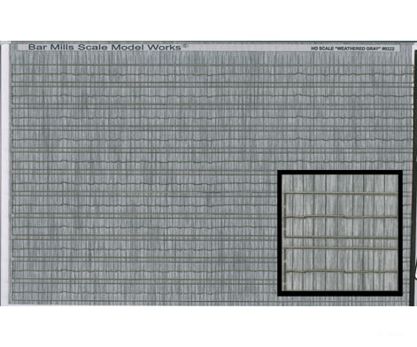 Bar Mills Scale Model Works HO 222 Shake-Style Laser-Cut Shingles - Weathered Gray - Scratch Building Supplies