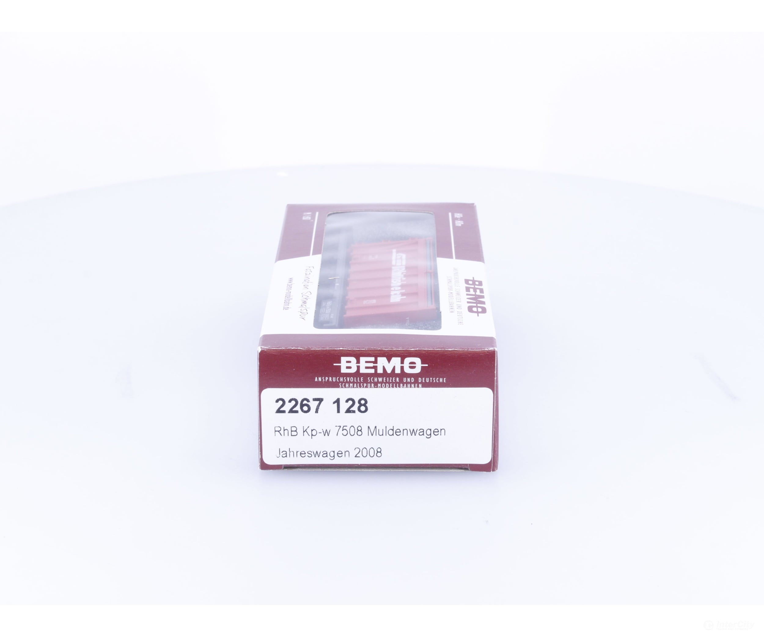 Bemo 2267128 HOm RhB Flat Car with Container Load 2008 Annual Car Kpw7508 - European Freight Cars