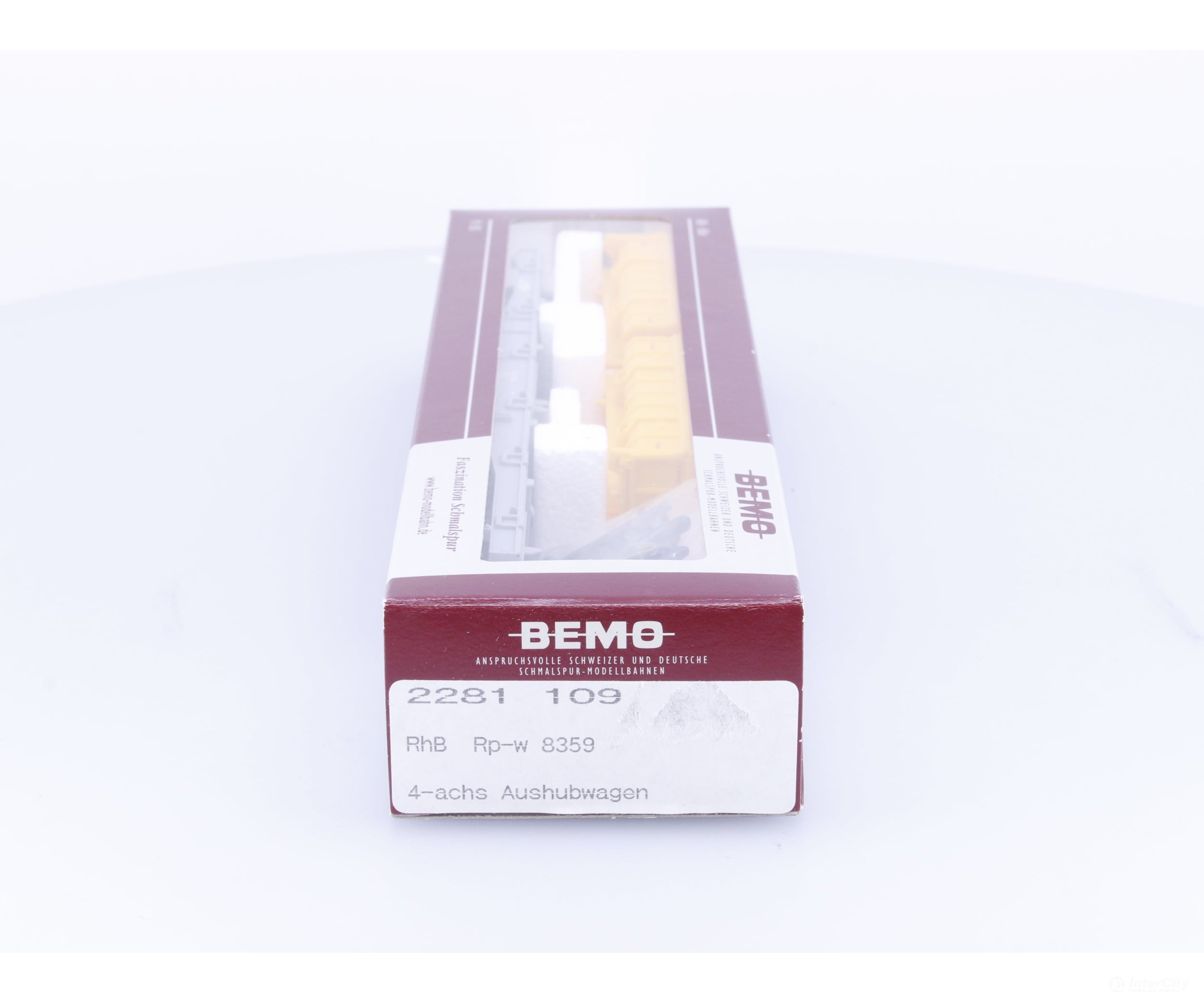 Bemo 2281109 HOm RhB Flat Car with Excavation Container Load Rpw8359 - European Freight Cars
