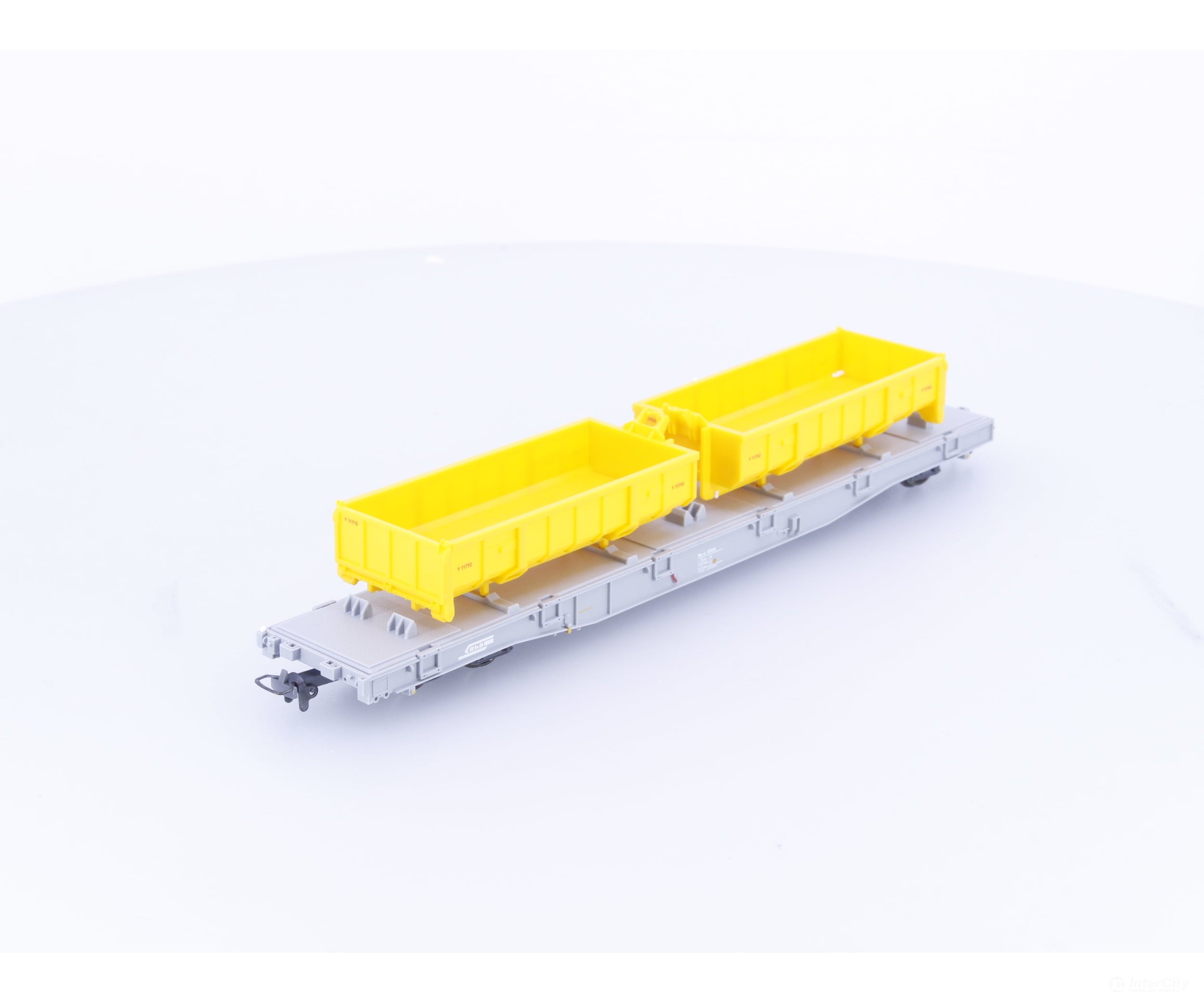 Bemo 2281109 HOm RhB Flat Car with Excavation Container Load Rpw8359 - European Freight Cars