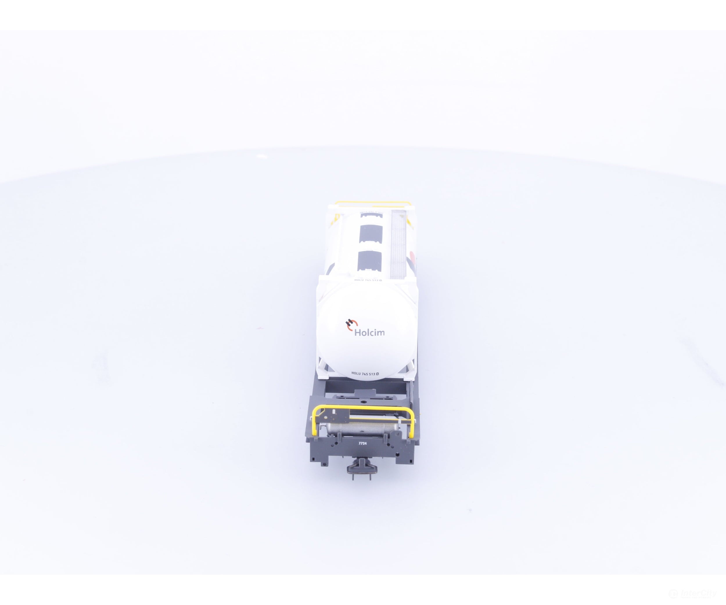 Bemo 2289134 HOm RhB Zement-Wechselbehalterwagen Depressed Flatcar Holcim Sbv7724 - European Freight Cars