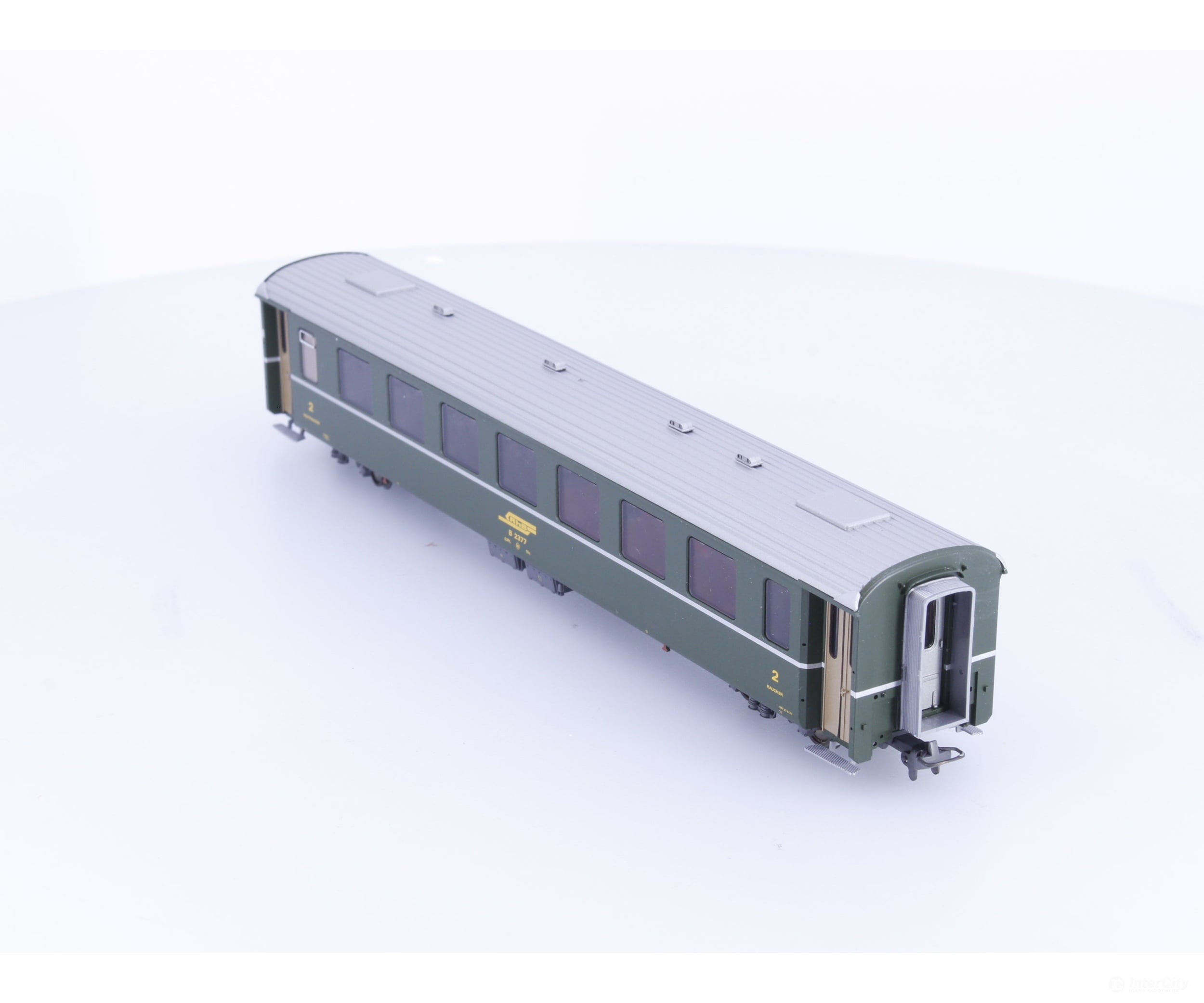 Bemo 3240117 HOm RhB 2nd Class Passenger Car grun EW II #2 B2377 - European Passenger Cars