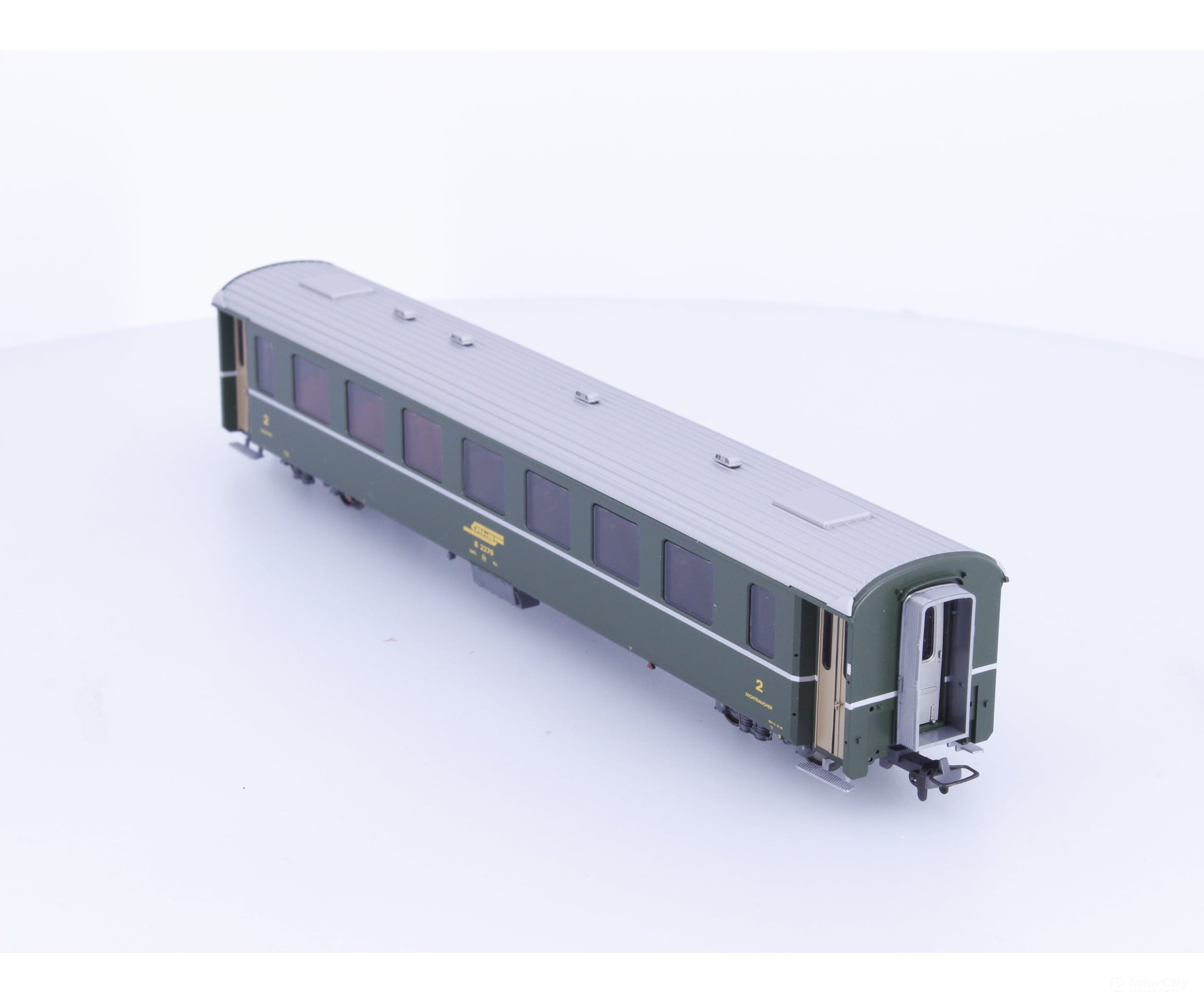 Bemo 3240119 HOm RhB 2nd Class Passenger Car grun EW II B2379 - European Passenger Cars