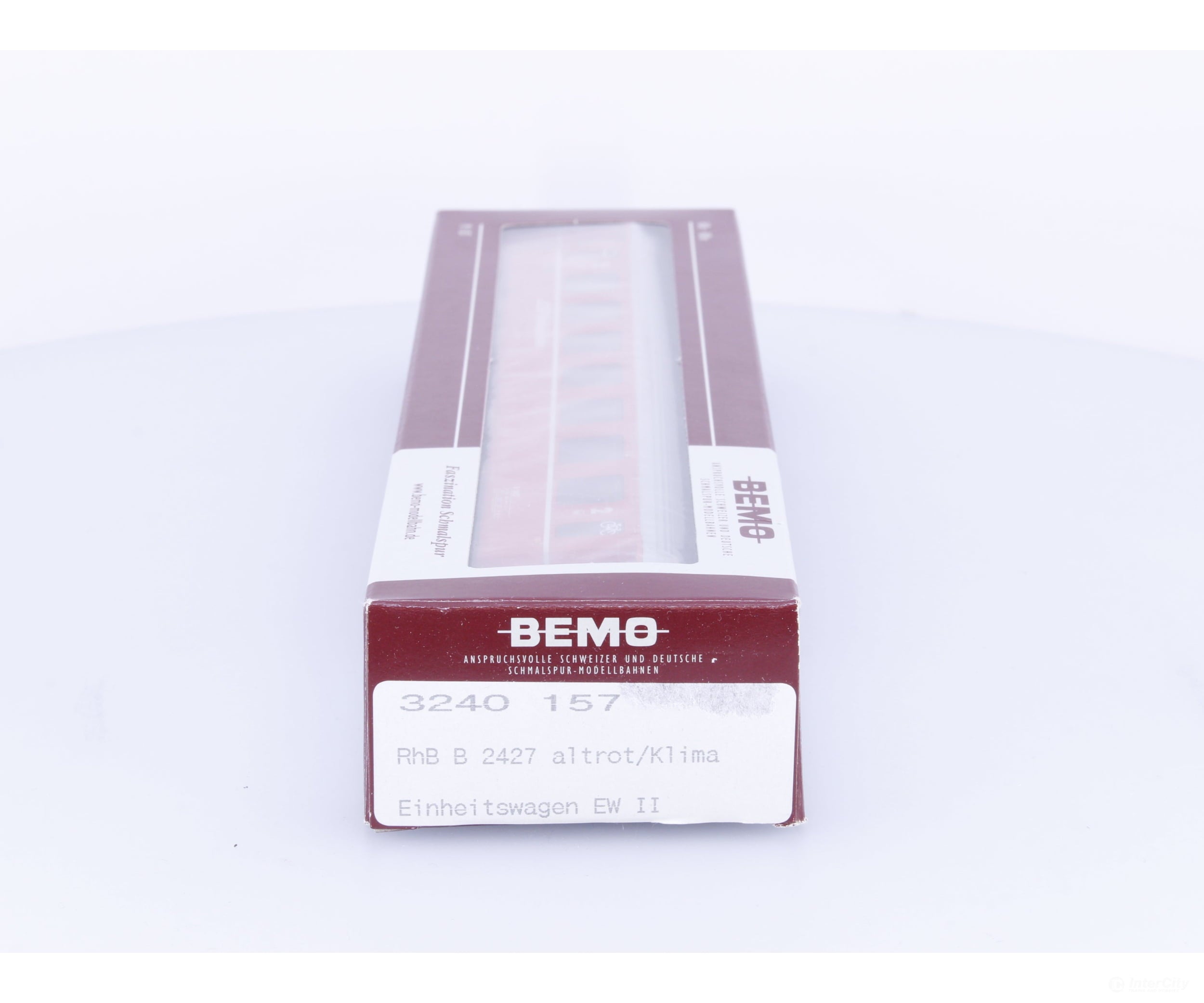 Bemo 3240157 HOm RhB 2nd Class Passenger Car Altrot/Klima EW II B2427 - European Passenger Cars