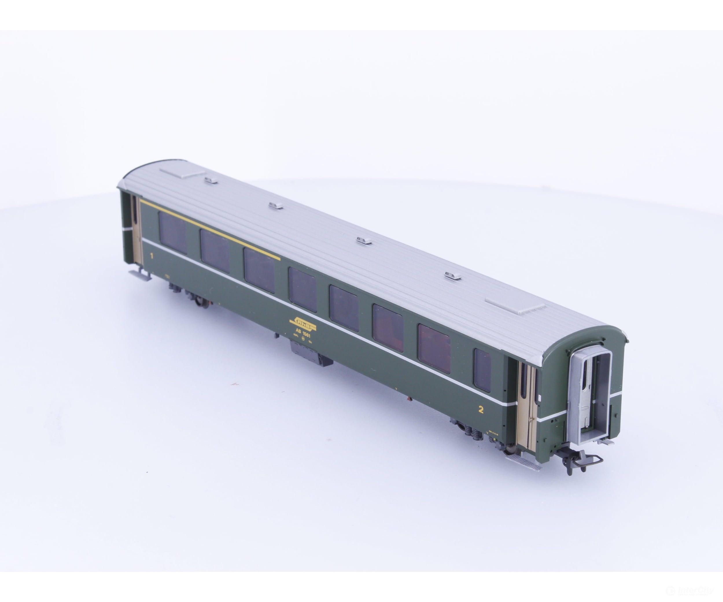 Bemo 3241111 HOm RhB 1st/2nd Class Passenger Car grun EW II AB1561 - European Passenger Cars