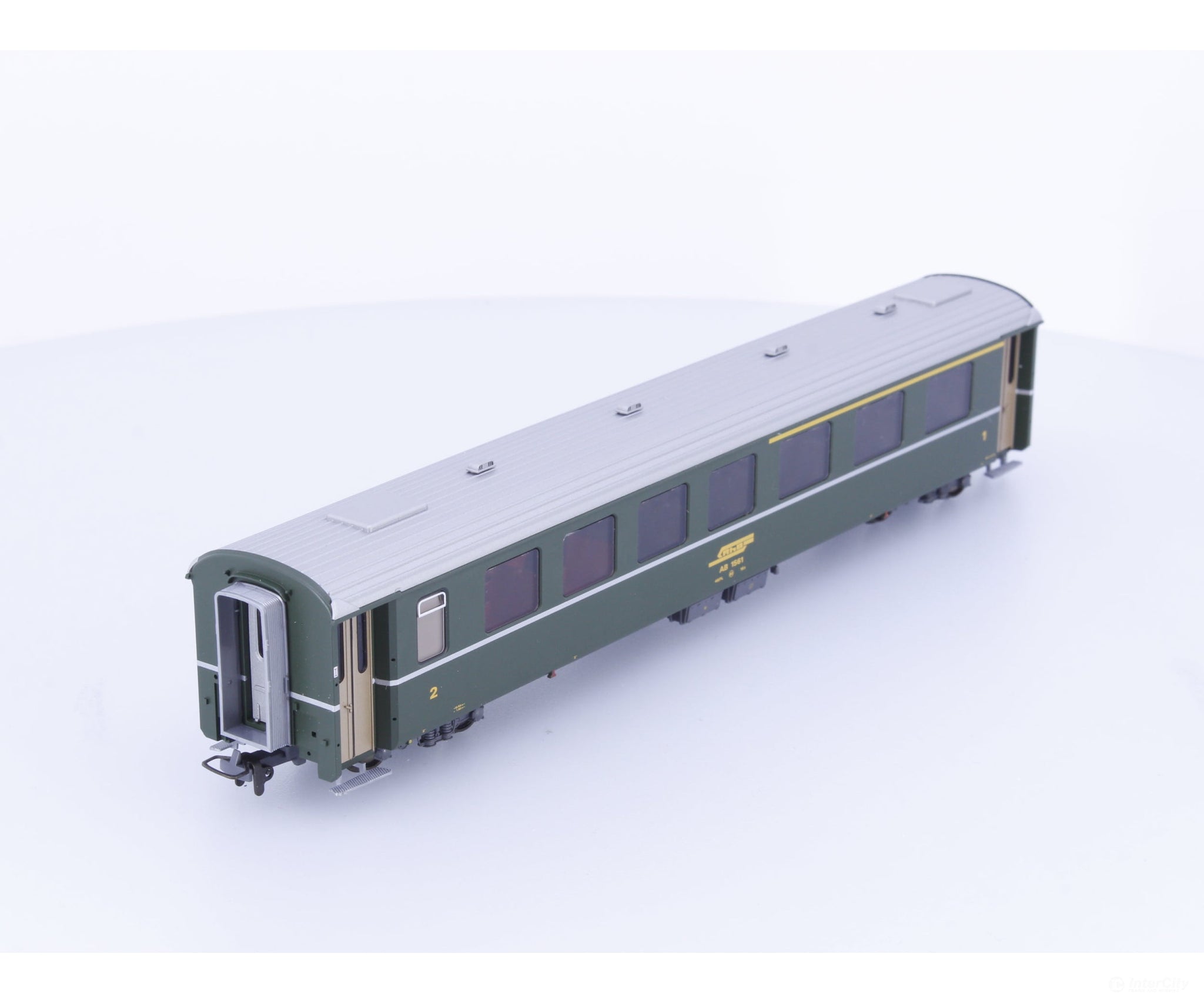 Bemo 3241111 HOm RhB 1st/2nd Class Passenger Car grun EW II AB1561 - European Passenger Cars