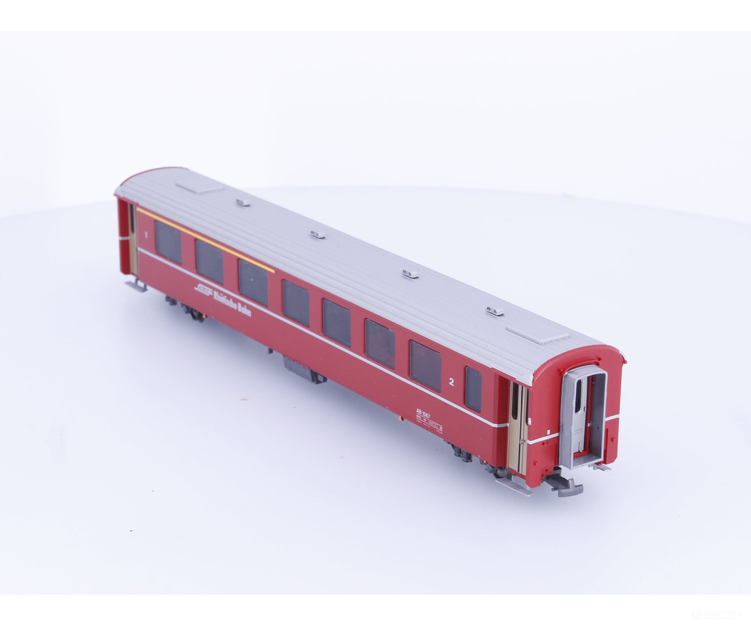 Bemo 3241127 HOm RhB 1st/2nd Class Passenger Car EW II AB1567 - European Passenger Cars